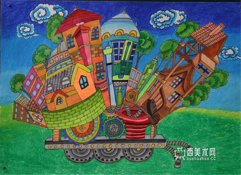 儿童获奖科幻画《移动城堡》(1)