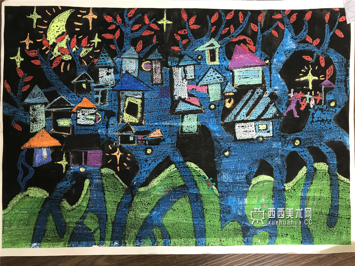 幼儿三等奖小学生科幻画《梦幻家园》赏析(1)