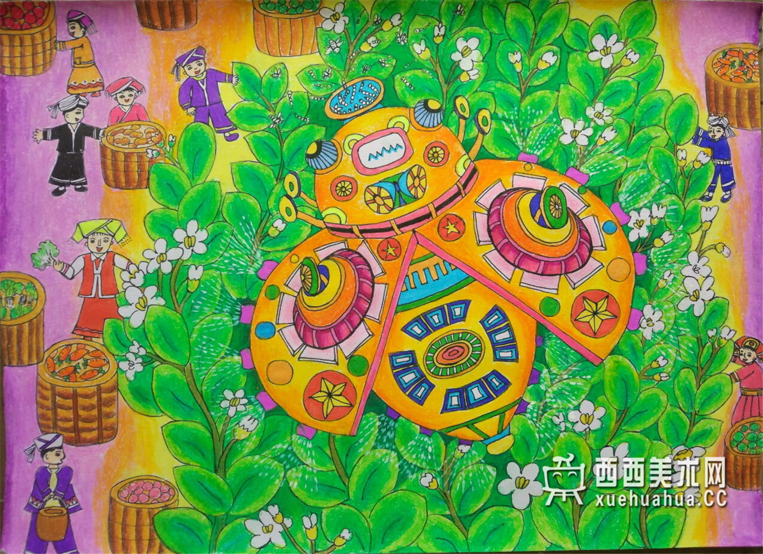 儿童获奖科幻画《庄稼农业新能手》(1)