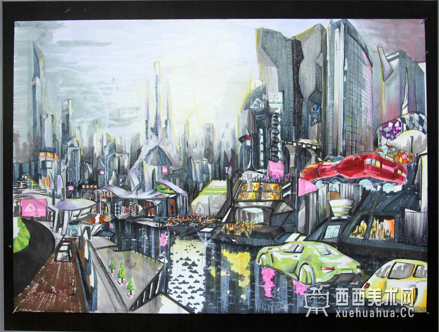 中学生获奖科幻画《太空城市》赏析(1)