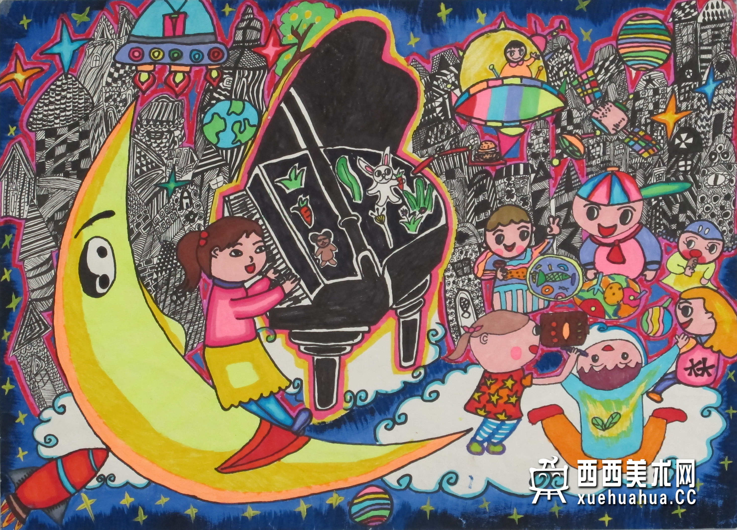 二等奖儿童获奖科幻画《新型温控烘干运动衣》欣赏(1)