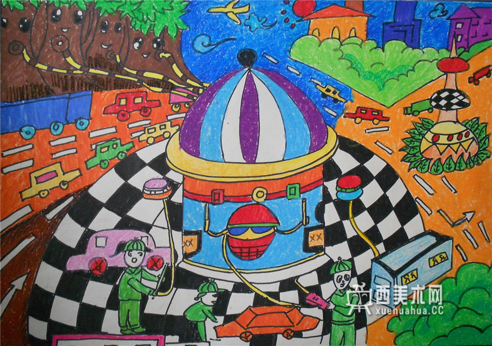 小学生获奖科幻画《万用能量屋》(1)