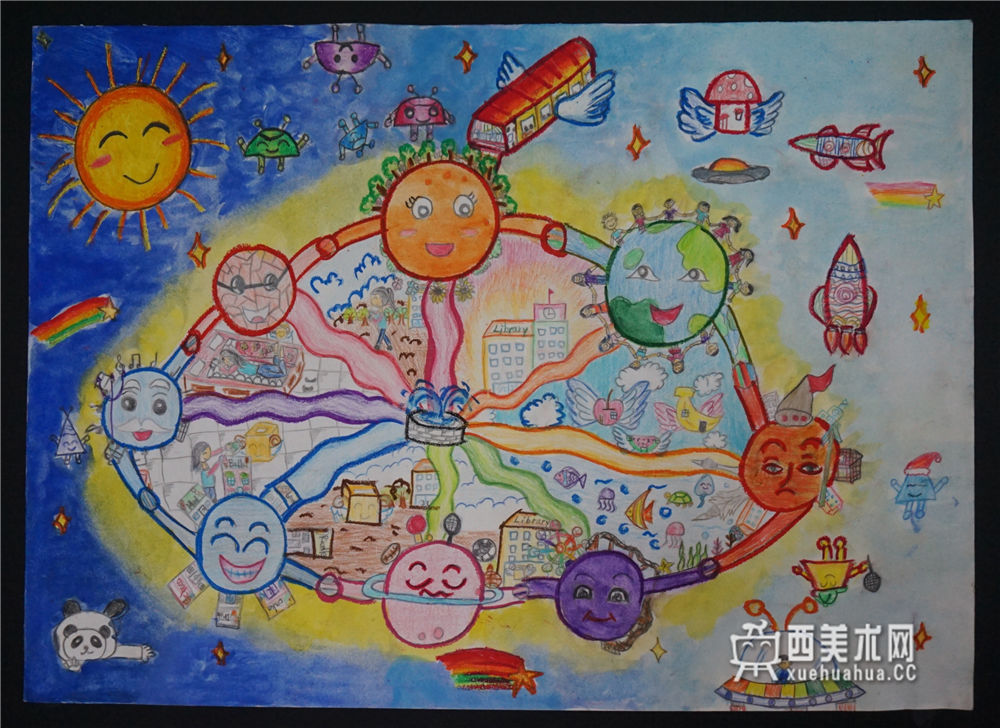 中学生获奖科幻画《太空新紀元》(1)