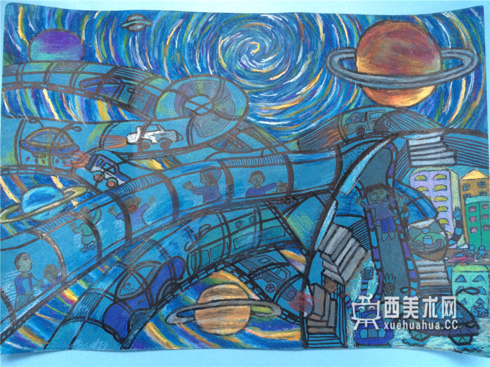 小学生获奖科幻画《宇宙梦》赏析(1)