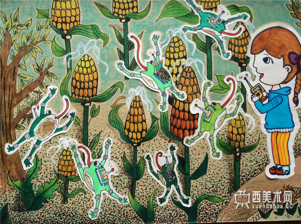 儿童获奖科幻画《青蛙卫士》(1)
