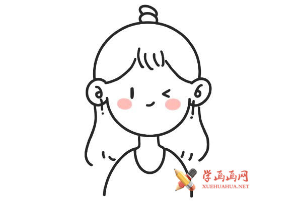 一组可爱的小女孩的简笔画素材图片(8)