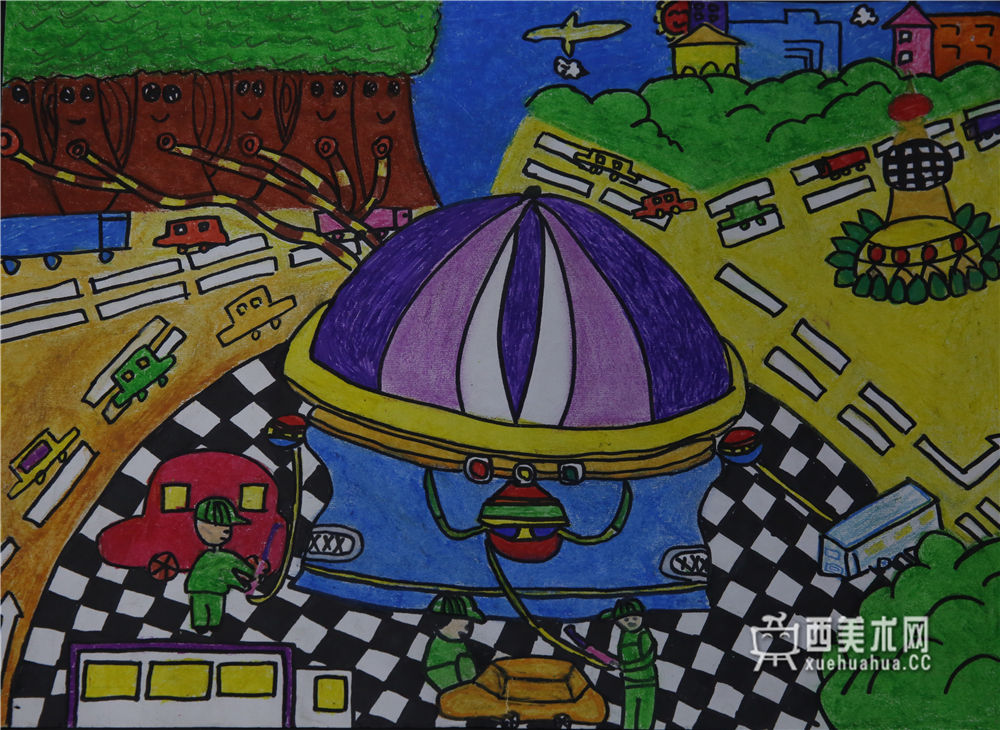 儿童获奖科幻画《拯救树林》赏析(1)