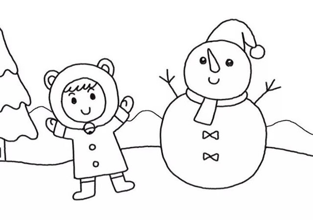 堆雪人的小女孩彩色画法教程【彩色】(6)