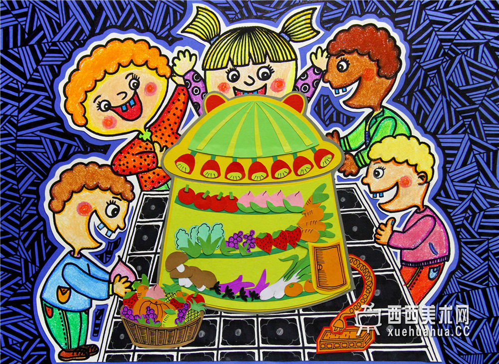 优秀获奖儿童科幻画《蔬果净化器》(1)