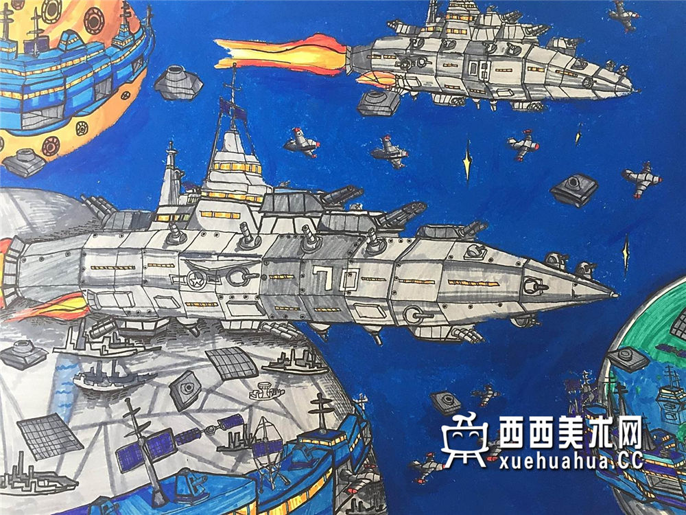 查看原始大图 获奖科幻画《飞船》赏析(1)