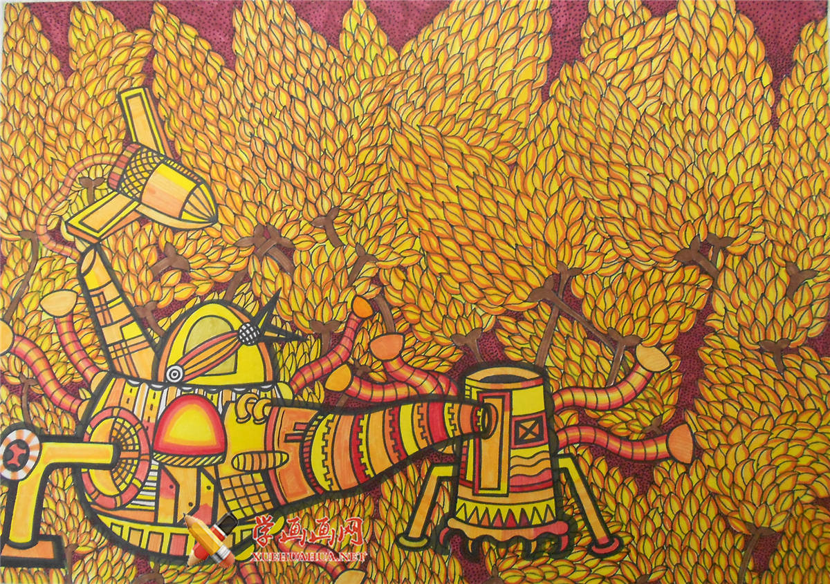 查看原始大图 三等奖小学生优秀作品《太空粮食基地》鉴赏(1)