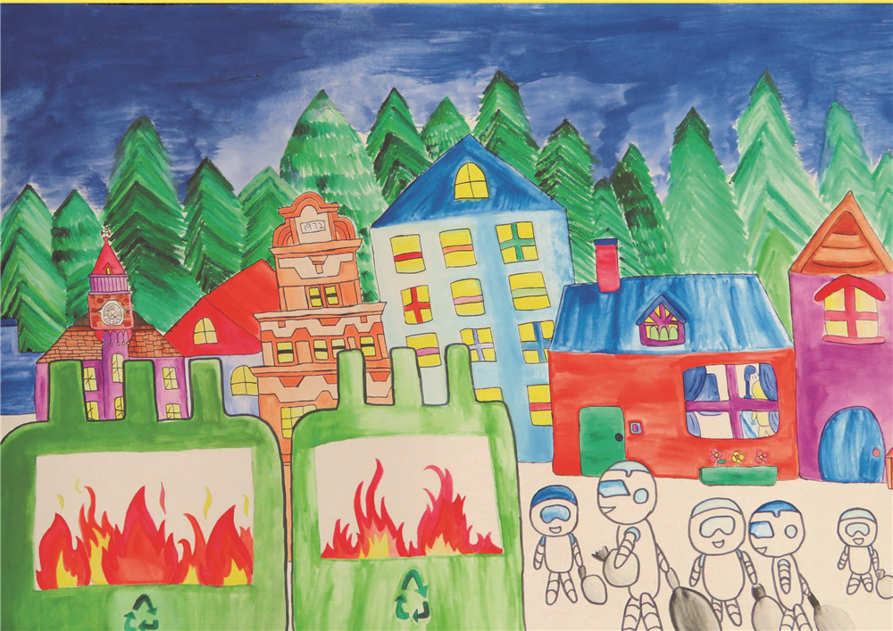 查看原始大图 三等奖中学生获奖科幻画《發電焚化爐》欣赏(1)