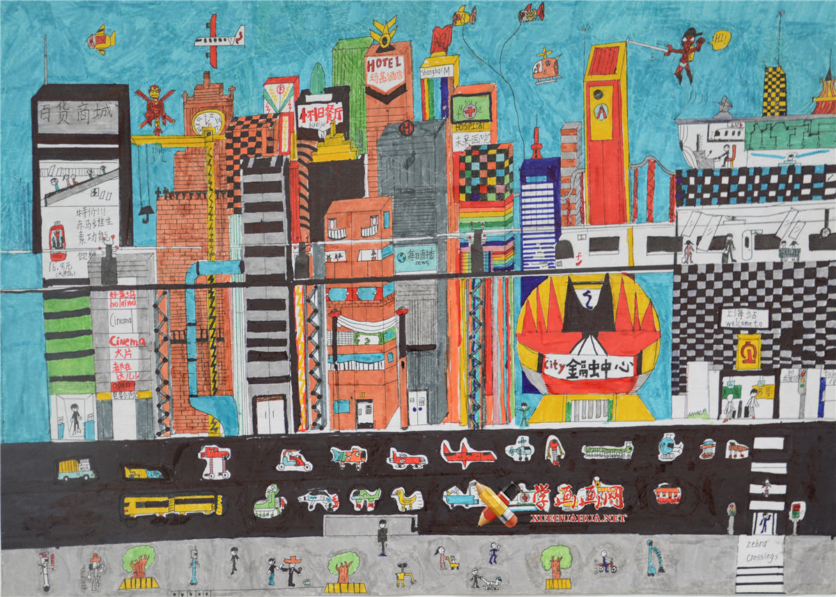 查看原始大图 获奖科幻画《繁华都市——上海2060》欣赏(1)