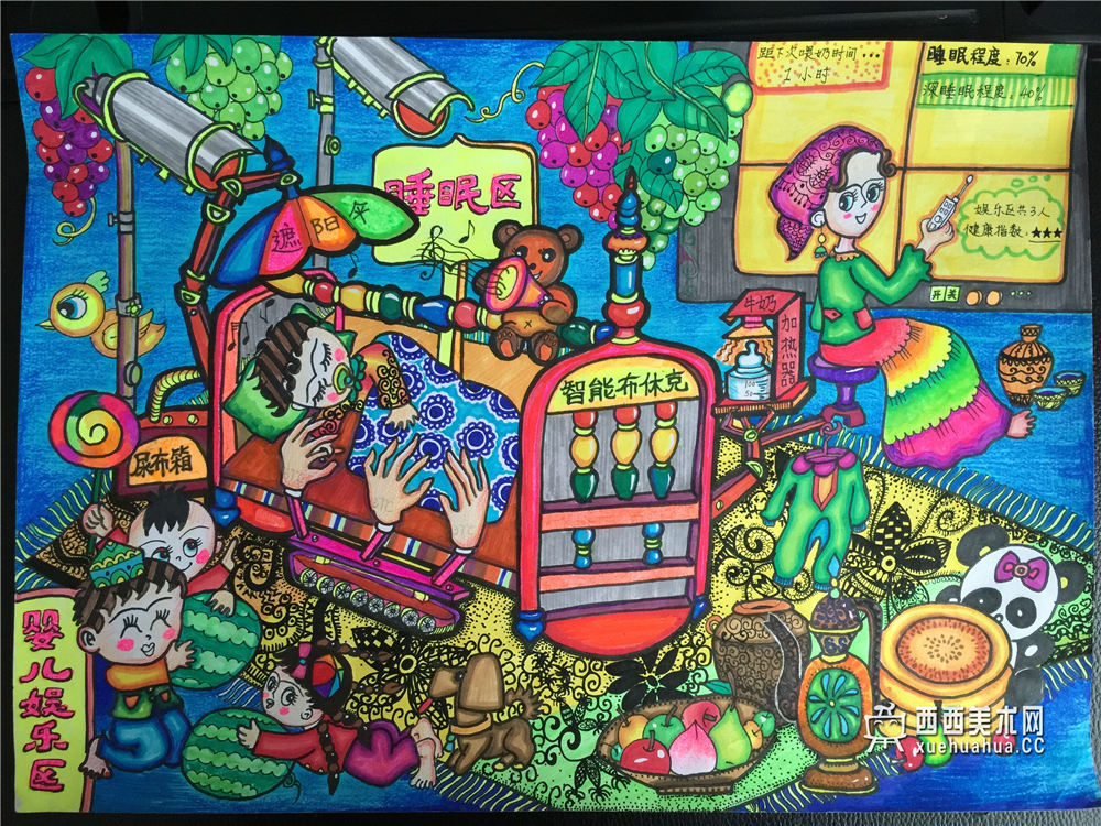 查看原始大图 一等奖优秀科幻画《智能“布休克”》(1)