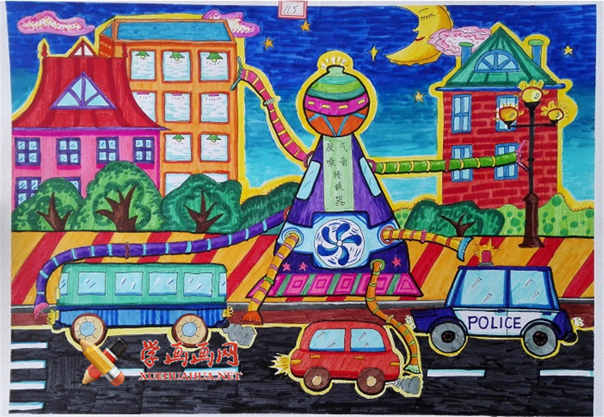 查看原始大图 三等奖小学生获奖《未来城能量大变身》(1)