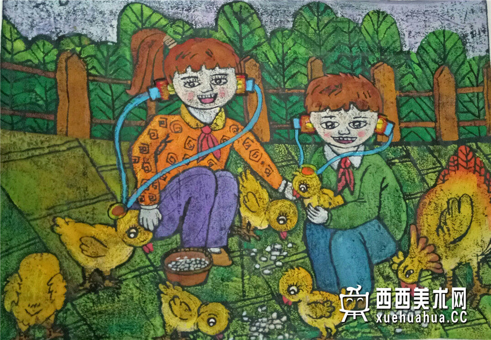 查看原始大图 一等奖小学生获奖科幻画《多功能听诊器》赏析(1)