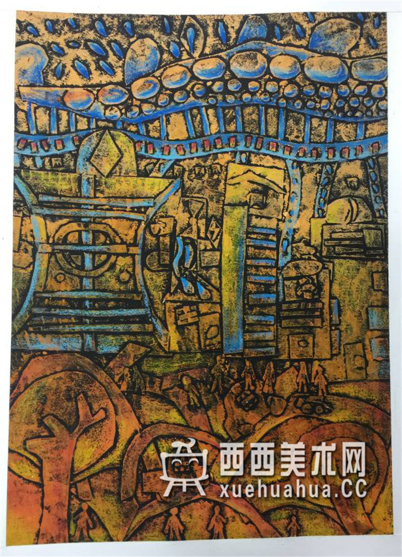 查看原始大图 一等奖小学生获奖科幻画《云层雨水过滤器》欣赏(1)