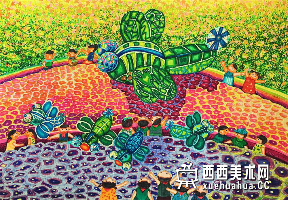 查看原始大图 一等奖中学生获奖科幻画《吃蚊虫的机器蜻蜓》赏析(1)