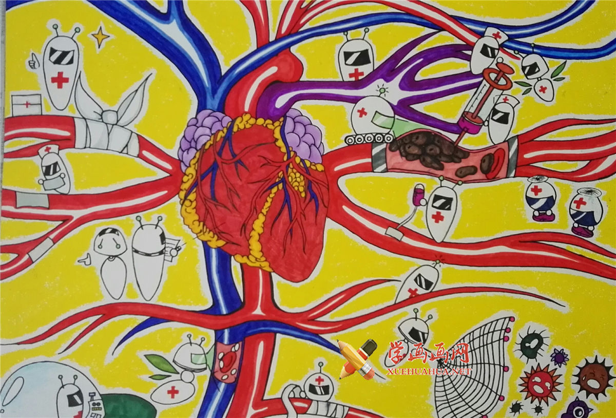 查看原始大图 关于机器人治疗的科幻画《大展身手的医疗机器人》(1)