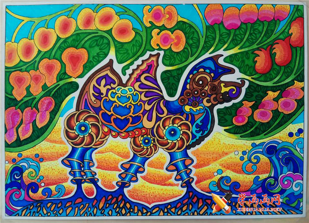 查看原始大图 儿童科幻画:《神奇的智能骆驼树》(1)