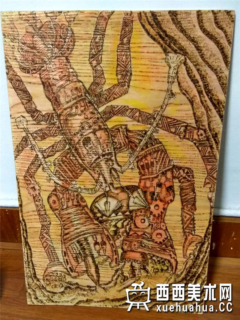 查看原始大图 优秀小学生获奖科幻画《海底新能源感应龙虾》赏析(1)