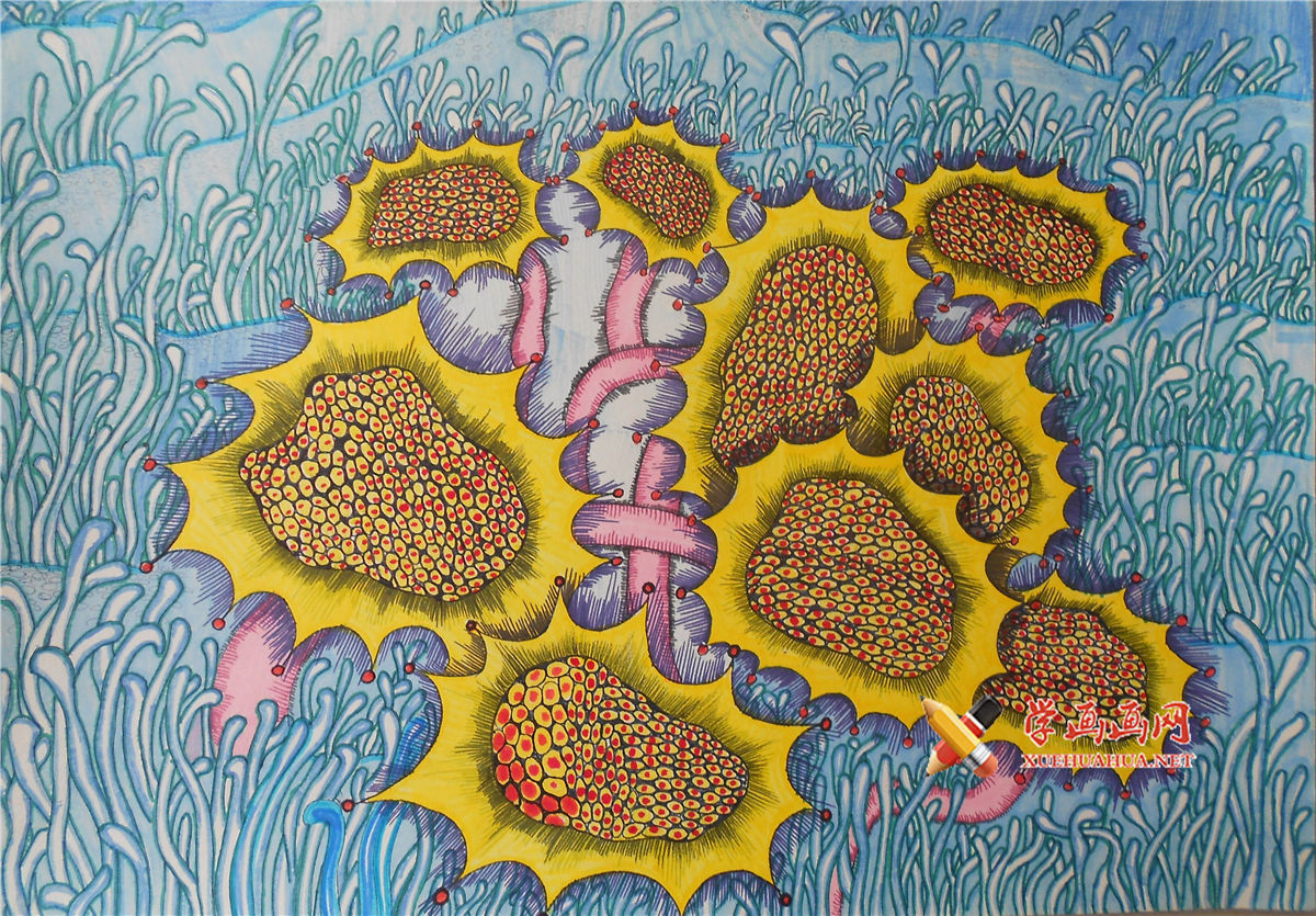 查看原始大图 小学生优秀获奖科幻画《再生》(1)