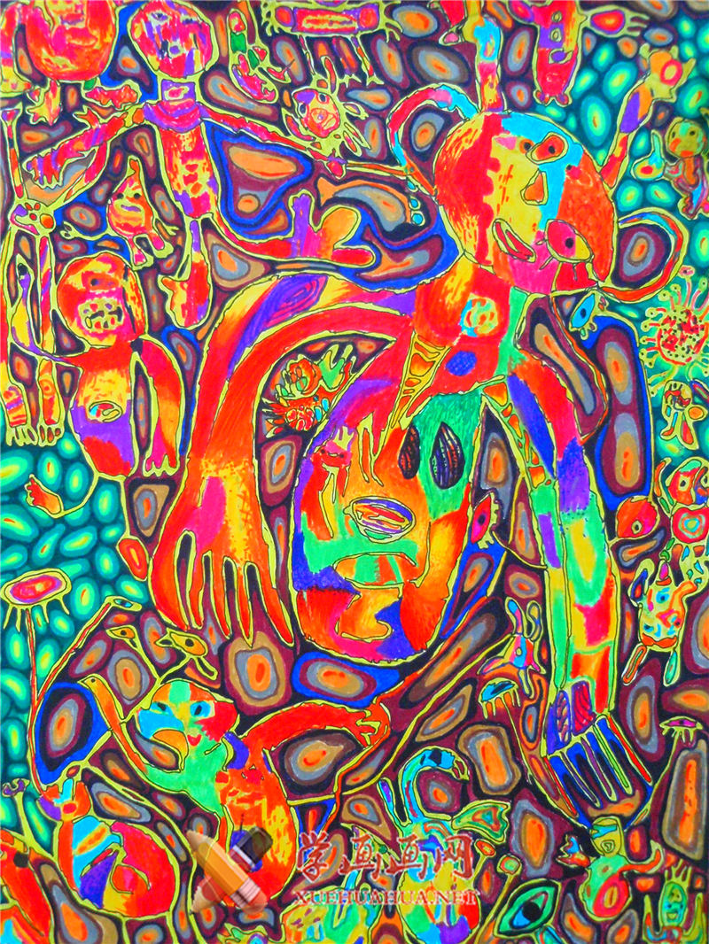 查看原始大图 三年级创意获奖科幻画《再造人体器官》(1)