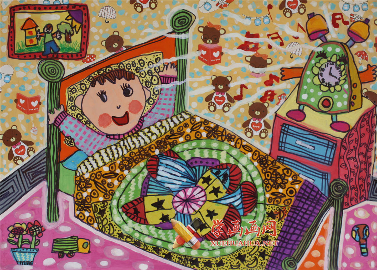 查看原始大图 幼儿创意科幻画《香味闹钟》赏析(1)