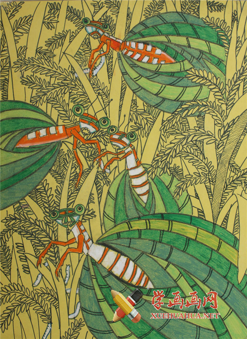 儿童获奖科幻画《粮食的卫士》(1)