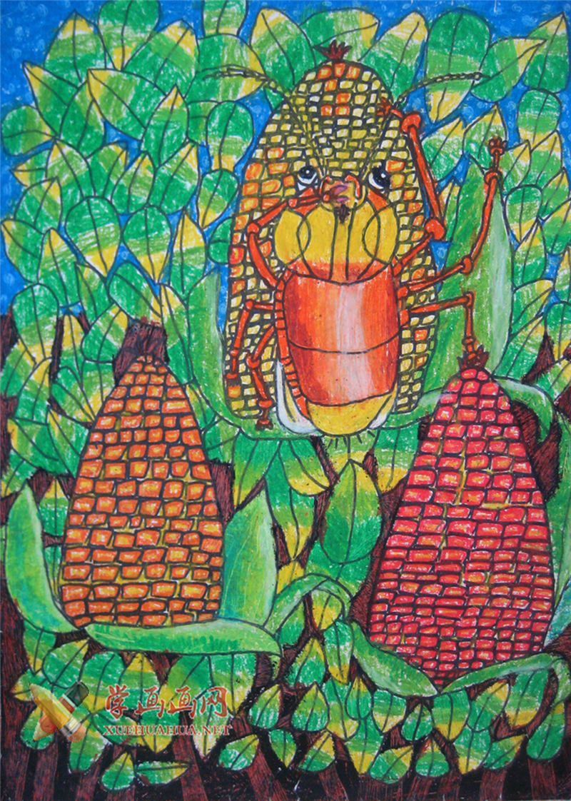 查看原始大图 优秀小学生科幻画《发现新能源》赏析(1)