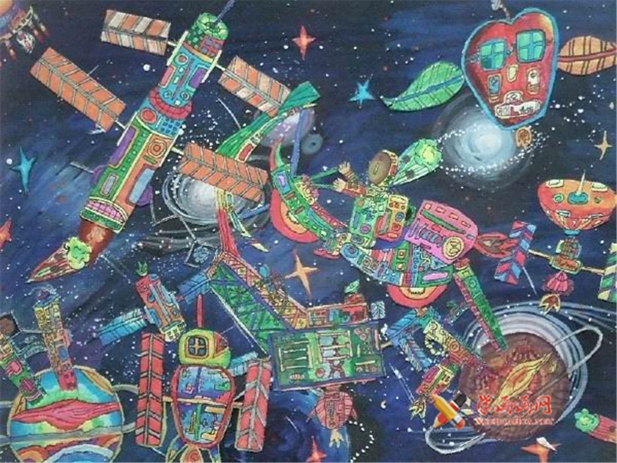 查看原始大图 儿童科幻画:《星际旅行》(1)