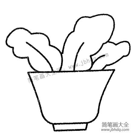 绿叶植物盆景简笔画图片