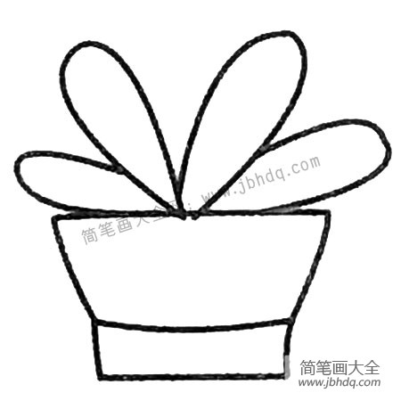 绿叶植物盆景简笔画图片