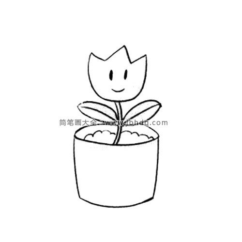 卡通盆栽简笔画图片