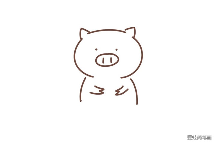 5.画小猪的双手。
