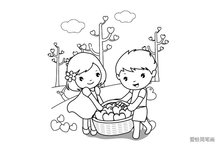 情人节主题简笔画图片1