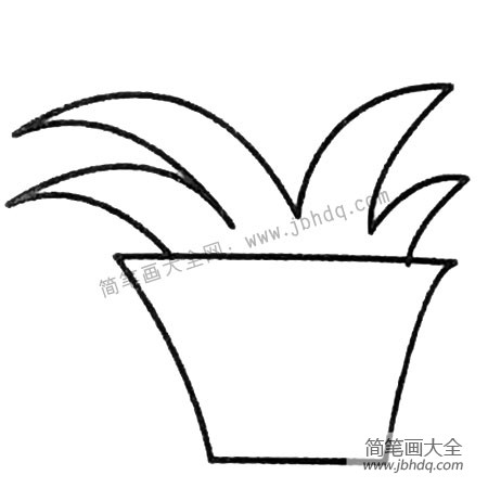 绿叶植物盆景简笔画图片