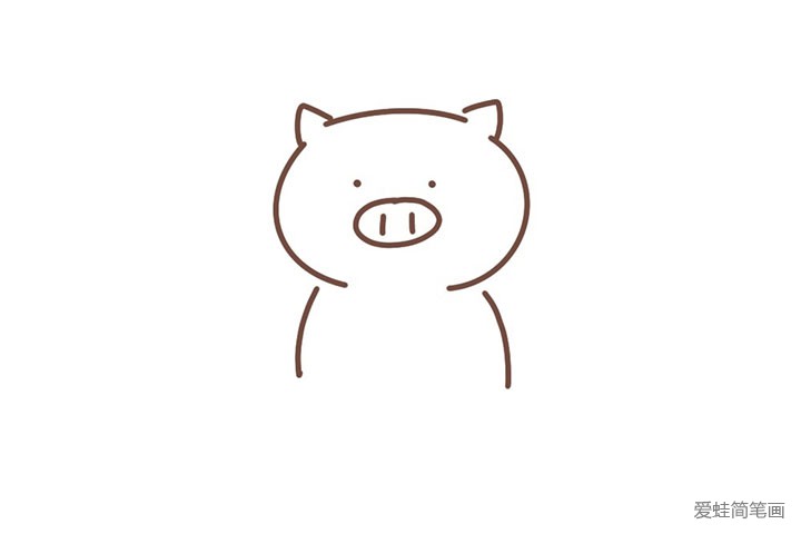 4.画小猪的身体部分。