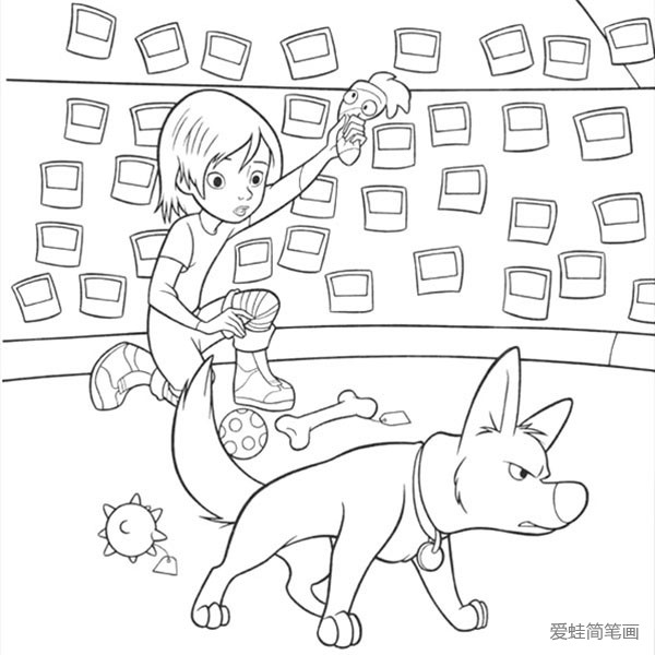 波特和它的主人佩妮简笔画1