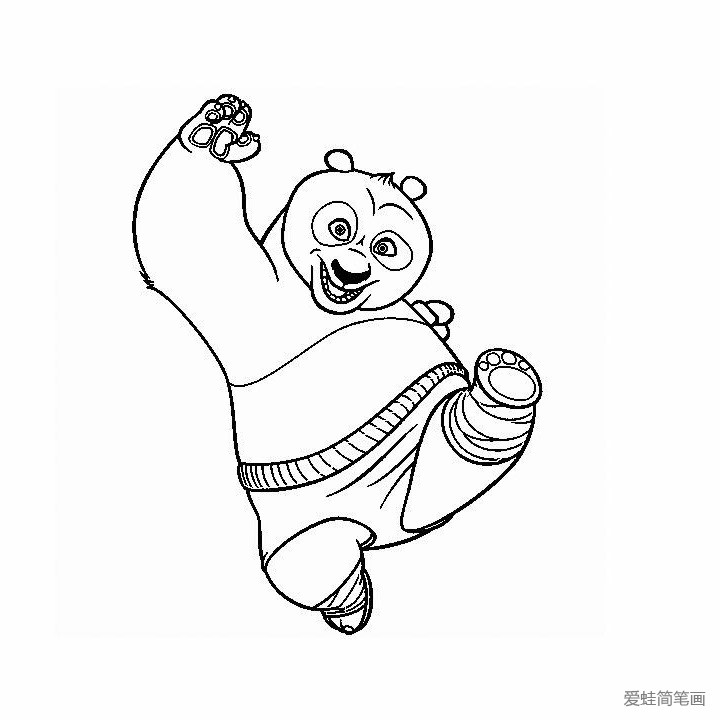 功夫熊猫中的阿宝简笔画5