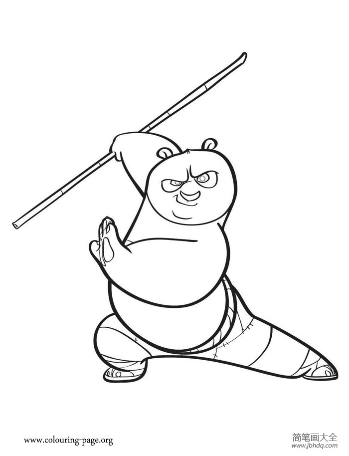 Po, the legendary Dragon Warrior coloring page 功夫熊猫3