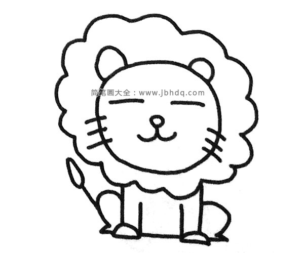 可爱的小狮子简笔画图片6