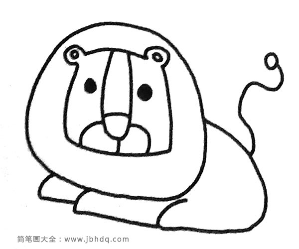 可爱的小狮子简笔画图片4