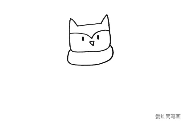 2.再画出脸和围巾。