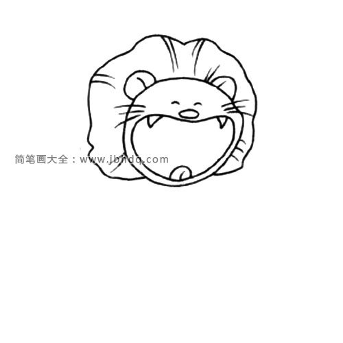 2.画出狮子的鬃毛和胡须。