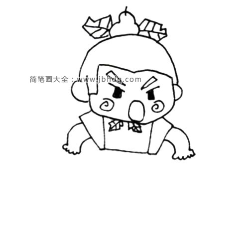6.给葫芦娃画上两只手臂。