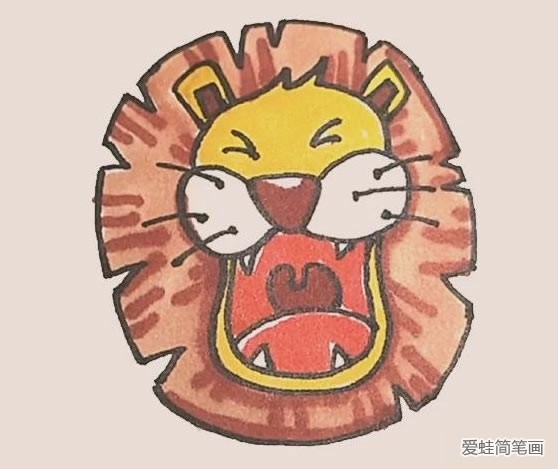 怒吼的狮子简笔画
