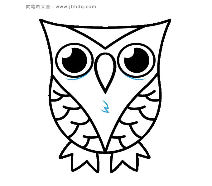 步骤10：完善猫头鹰的细节。