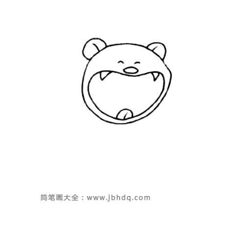 1.画出狮子的头部和五官。