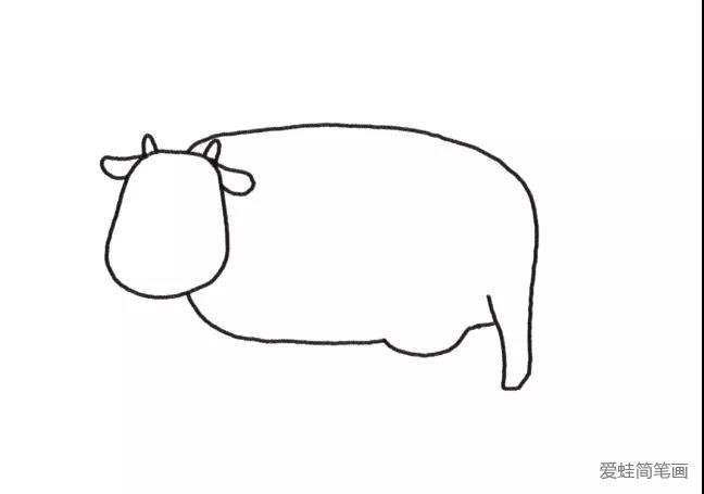 2.画出奶牛大大的身体。